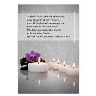 Trauerkarten hoch Motiv Kerzen