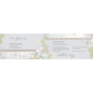 Einladungskarte Hochzeit Motiv festlich floral