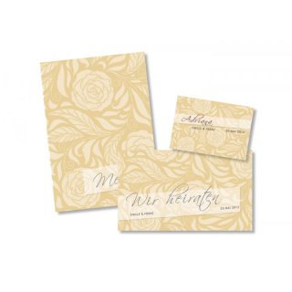Einladungskarte Hochzeit Motiv floral gelb