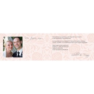 Einladungskarte Hochzeit Motiv floral rosé