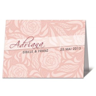 Tischkarte Hochzeit floral ros