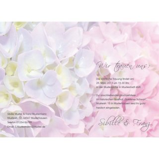 Einladungskarte Hochzeit Motiv grafisch Blumen