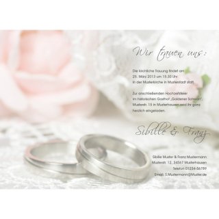 Einladungskarte Hochzeit Motiv grafisch Ringe