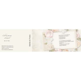 Einladungskarte Hochzeit Motiv Romantik Rosenkarte