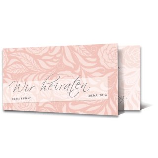 Einladungskarte Hochzeit Motiv floral rosé