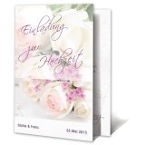 Einladungskarte Hochzeit Motiv modern Rosenblüte...