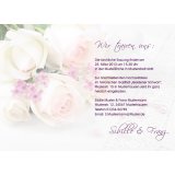 Einladungskarte Hochzeit Motiv modern Rosenblüte weiß