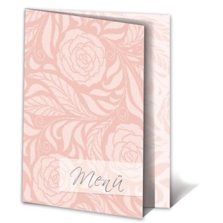 Menükarte Hochzeit Motiv floral rosé