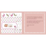 Einladungskarte Taufe quadratisch Vintage Punkte rosé