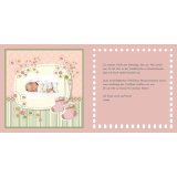Einladungskarte Taufe quadratisch Knöpfe rosa