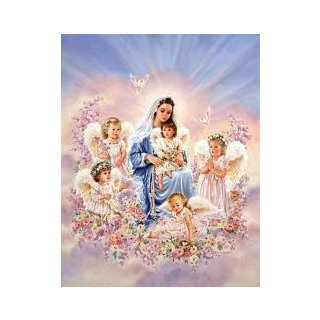 Schutzengel Motiv Maria mit den Engeln